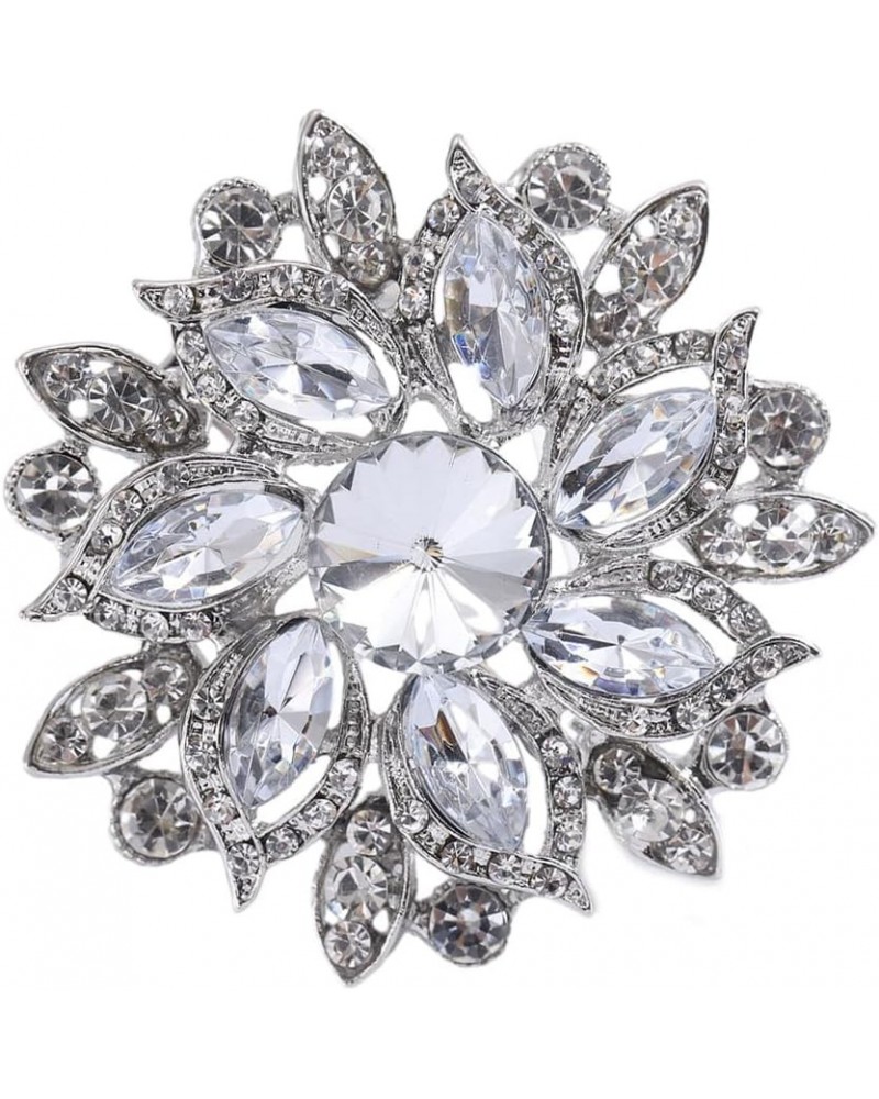 Wedding Bridal Saprkling Crystal Rhinestone Marquise Flower Brooch Pin for Women Party Costume Jewelry Clear Silver-Tone $6.3...