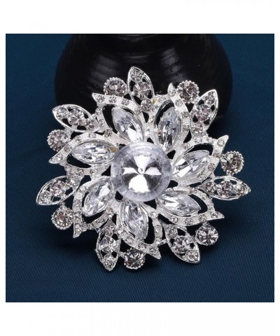 Wedding Bridal Saprkling Crystal Rhinestone Marquise Flower Brooch Pin for Women Party Costume Jewelry Clear Silver-Tone $6.3...