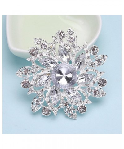 Wedding Bridal Saprkling Crystal Rhinestone Marquise Flower Brooch Pin for Women Party Costume Jewelry Clear Silver-Tone $6.3...