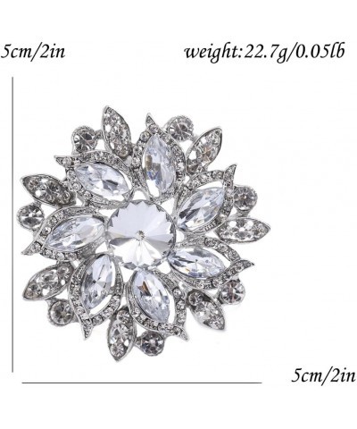 Wedding Bridal Saprkling Crystal Rhinestone Marquise Flower Brooch Pin for Women Party Costume Jewelry Clear Silver-Tone $6.3...