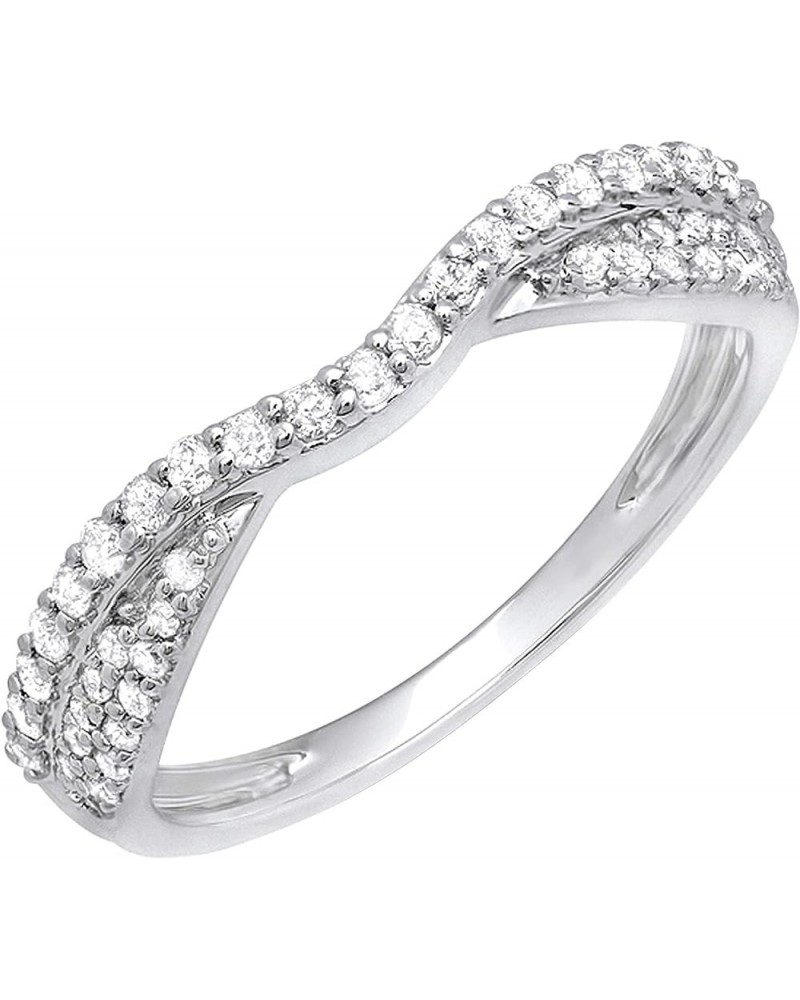 0.32 Cttw Round White Diamond Contour Wedding Band for Women in 14K Solid Gold 8.5 Solid White Gold $166.28 Bracelets