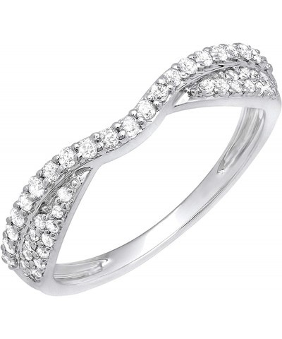 0.32 Cttw Round White Diamond Contour Wedding Band for Women in 14K Solid Gold 8.5 Solid White Gold $166.28 Bracelets