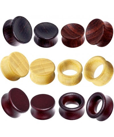 12pcs Wooden Gauges For Ear Nature Wood Tunnels Earrings Plugs Vintage Body Piercings Saddle Stretchers Set 2G-20mm 1 10mm-00...