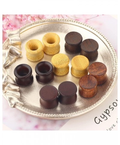 12pcs Wooden Gauges For Ear Nature Wood Tunnels Earrings Plugs Vintage Body Piercings Saddle Stretchers Set 2G-20mm 1 10mm-00...