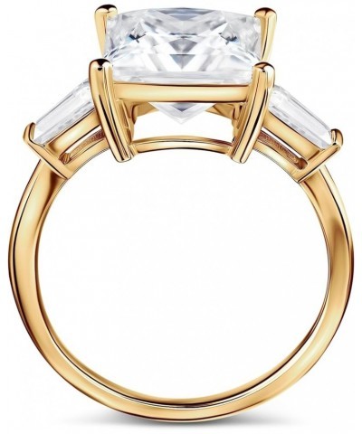 10k 4.50 Carats Princess Tapered Baguette Genuine Moissanite Diamond Anniversary Ring in Solid White, Yellow OR Rose GOLD Whi...