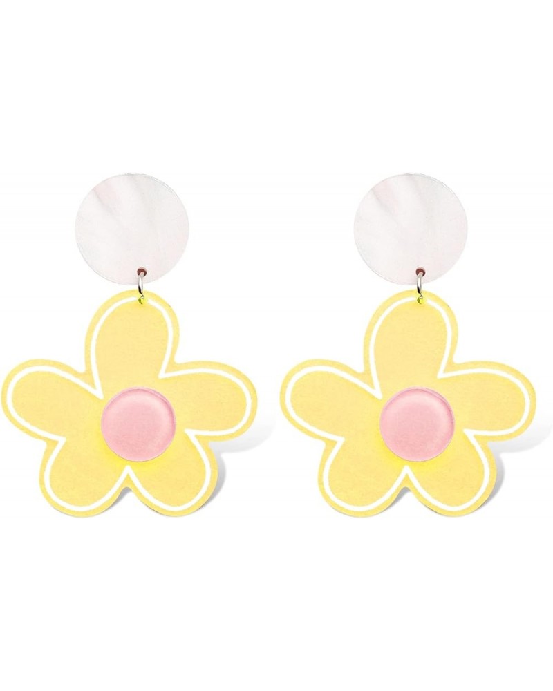 Cute Daisy Drop Earrings, Daisy Flower Earrings for Women Girl,Acrylic Daisy Sun Flower Dangle Earring,Bead Flower Statement ...