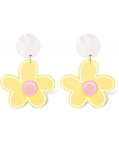 Cute Daisy Drop Earrings, Daisy Flower Earrings for Women Girl,Acrylic Daisy Sun Flower Dangle Earring,Bead Flower Statement ...