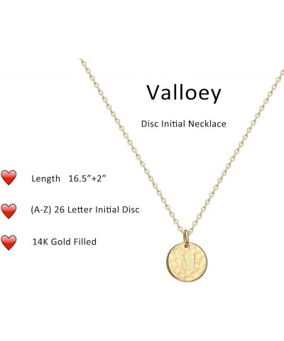 Initial Necklaces for Women 14K Gold Plated Dainty Letter Necklce Round Coin Disc Pendant Double Side Engraved A-Z Necklace P...