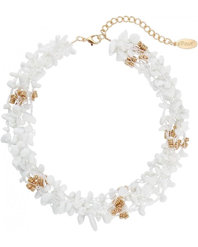 Necklaces for Women, Multi Layer 5 Strand Statement Collar Beaded Necklace for Women Gift (NK-10694) White $9.90 Necklaces