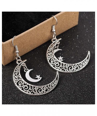 Moon Earrings for Women Moon Statement Earrings Moon Dangle Drop Earrings Exaggerated Vintage Earrings Crescent Moon Dangle E...