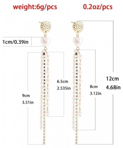 Long Tassel Pearl Dangle Earrings for Women Girls - Dangling Hanging Baroque Simulated Freshwater Pearl Drop Dangle EarringBr...