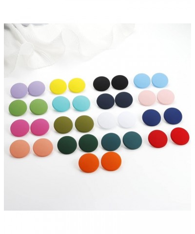 Button Earrings, Large Round Acrylic Stud Earrings for Women Girls 6Colors-Beachy $9.50 Earrings