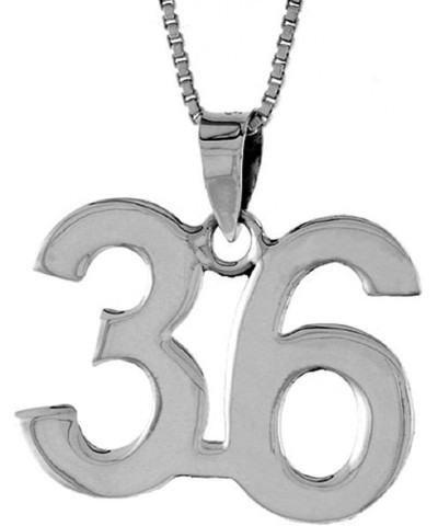 Sterling Silver Number 36 Necklace for Jersey Numbers & Recovery High Polish 3/4 inch, 2mm Curb Chain Pendant NO_Chain $18.77...