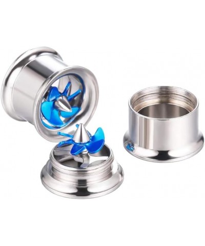 2 PCS Fashion Windmill Turbine Stainless-Steel Ear Plugs Tunnels Gauges Stretcher Piercings 8m-20mm Blue 20mm $10.70 Body Jew...