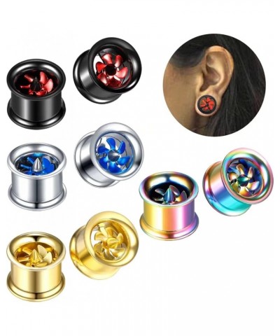 2 PCS Fashion Windmill Turbine Stainless-Steel Ear Plugs Tunnels Gauges Stretcher Piercings 8m-20mm Blue 20mm $10.70 Body Jew...