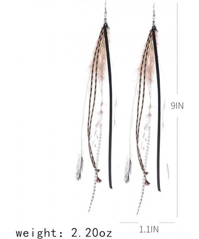 Bohemian Multicolor Pheasant Feathers Dangle Earrings Handmade Natural Feather Earrings (er006314) Style K $12.09 Earrings