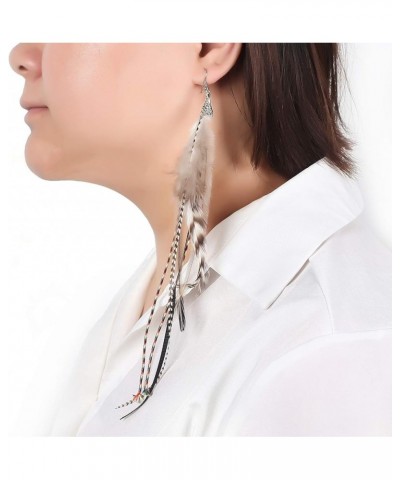 Bohemian Multicolor Pheasant Feathers Dangle Earrings Handmade Natural Feather Earrings (er006314) Style K $12.09 Earrings