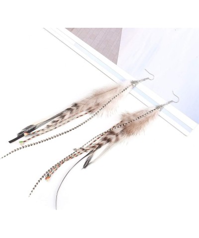 Bohemian Multicolor Pheasant Feathers Dangle Earrings Handmade Natural Feather Earrings (er006314) Style K $12.09 Earrings