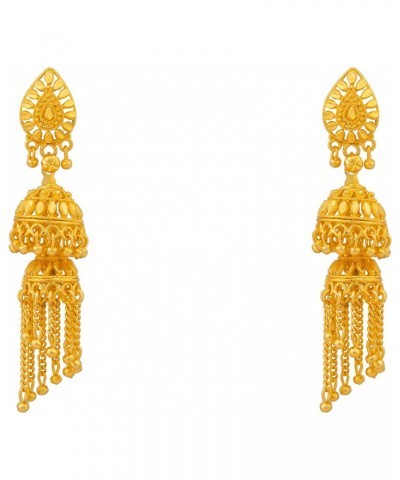 Traditional Indian 24K Gold Plated Two Layered Traditional Designer Jhumka Earrings for Women (SJ_1501) $10.35 Earrings