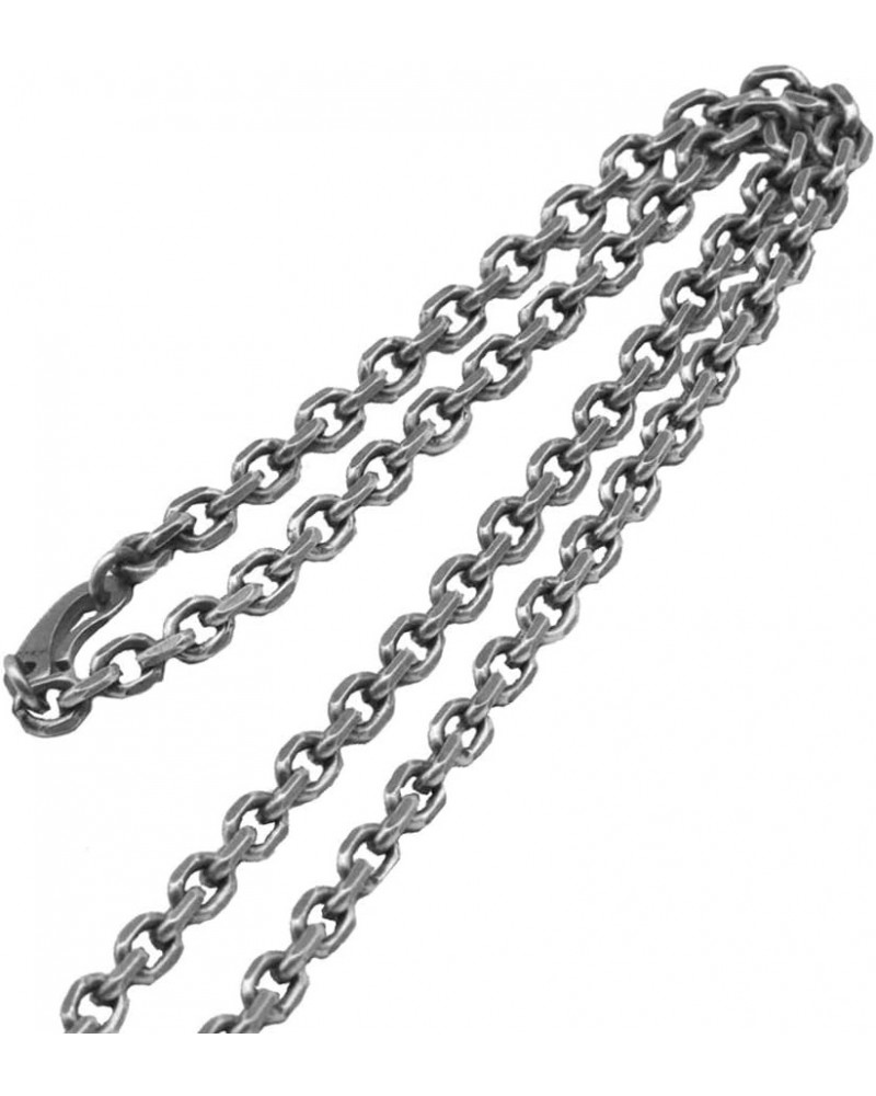 Vintage Black 925 Sterling Silver Anchor Chain Necklace Diamond-cut Cable Link Chain for Men Women 3/4mm 45-80cm 4mm 60.0 Cen...