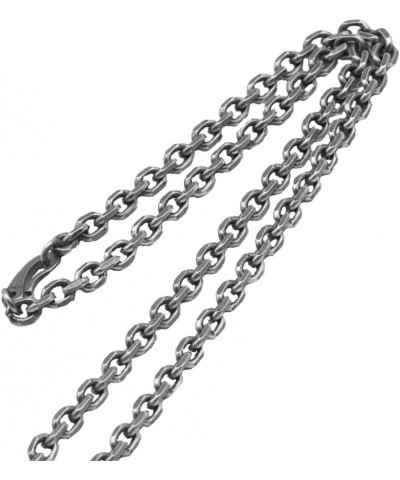 Vintage Black 925 Sterling Silver Anchor Chain Necklace Diamond-cut Cable Link Chain for Men Women 3/4mm 45-80cm 4mm 60.0 Cen...