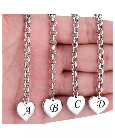 Stainless Steel Initial Alphabet 26 Letter Charms Chain Link Bracelet,Gifts for Women/Girls/Friends. L $9.17 Bracelets