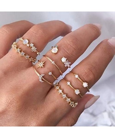 75 Pcs Gold Vintage Knuckle Rings Set for Women Girls,Stackable Rings Boho Joint Finger Midi Rings Hollow Carved Crystal Stac...