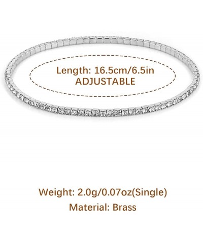 10 Pcs Tennis Bracelets Set for Women Girl 14K Gold Plated Dainty Cubic Zirconia Adjustable Stackable Stretch Bracelet Weddin...