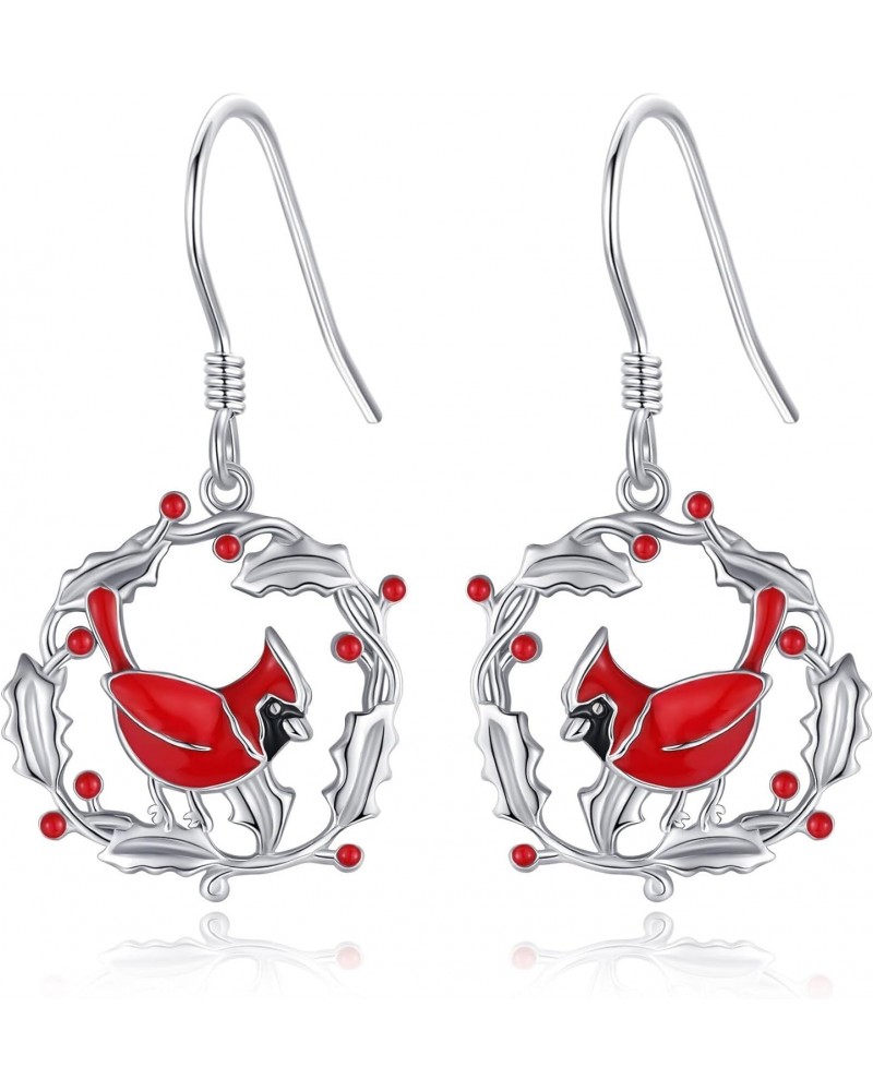 Cardinal Earrings S925 Sterling Silver Cardinal Dangle Earrings Cardinal Jewelry Gifts for Women Girls $16.79 Earrings