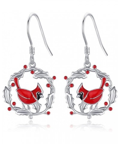 Cardinal Earrings S925 Sterling Silver Cardinal Dangle Earrings Cardinal Jewelry Gifts for Women Girls $16.79 Earrings