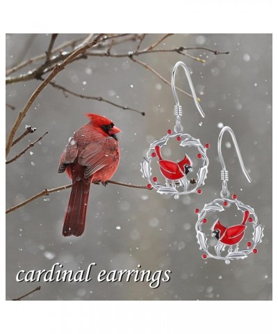 Cardinal Earrings S925 Sterling Silver Cardinal Dangle Earrings Cardinal Jewelry Gifts for Women Girls $16.79 Earrings