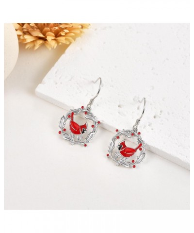 Cardinal Earrings S925 Sterling Silver Cardinal Dangle Earrings Cardinal Jewelry Gifts for Women Girls $16.79 Earrings