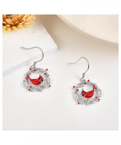 Cardinal Earrings S925 Sterling Silver Cardinal Dangle Earrings Cardinal Jewelry Gifts for Women Girls $16.79 Earrings