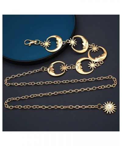 Metal Waist Chain Body Belly Belt Chains Jewelry Accessories for Women Girls Moon Gold $11.30 Accessories