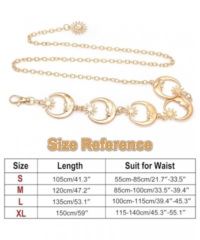 Metal Waist Chain Body Belly Belt Chains Jewelry Accessories for Women Girls Moon Gold $11.30 Accessories