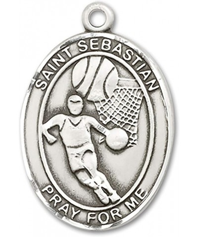 Sterling Silver Sport Medal St. Sebastian | Basketball 1 $34.03 Necklaces