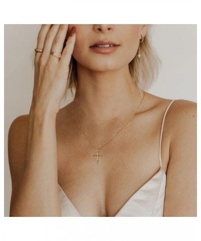 Gold Cross Necklace 14K Gold Plated Dainty Gold Cross Pendant Necklace for Women Delicate Necklace Jewelry Gifts Cross 11 $9....