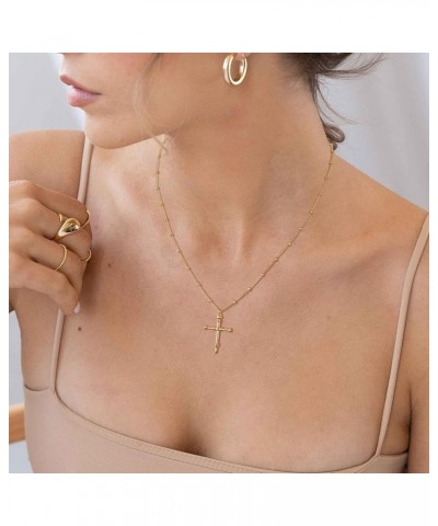 Gold Cross Necklace 14K Gold Plated Dainty Gold Cross Pendant Necklace for Women Delicate Necklace Jewelry Gifts Cross 11 $9....