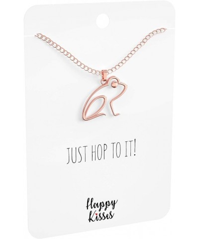 Frog Necklace – Cute Pendant Gift with Message Card "Just Hop To It! Rose Gold $9.83 Necklaces