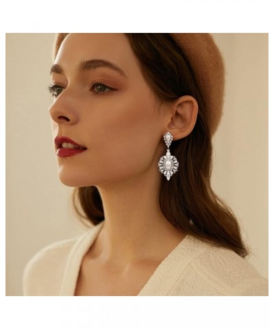 Flower Teardrop Bridal Wedding Dangle CZ Earrings in Silver/Gold Tone for Women Girl Bride Gift … A-Z $9.68 Earrings