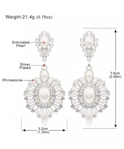 Flower Teardrop Bridal Wedding Dangle CZ Earrings in Silver/Gold Tone for Women Girl Bride Gift … A-Z $9.68 Earrings