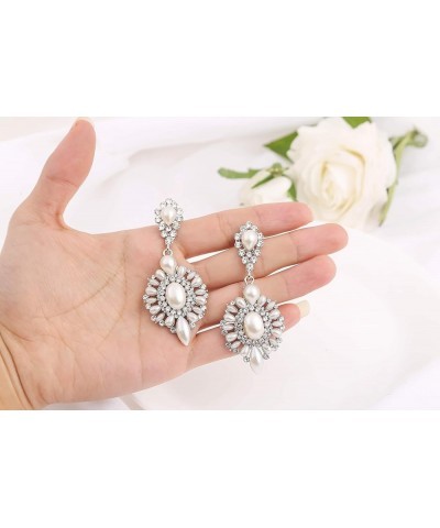 Flower Teardrop Bridal Wedding Dangle CZ Earrings in Silver/Gold Tone for Women Girl Bride Gift … A-Z $9.68 Earrings