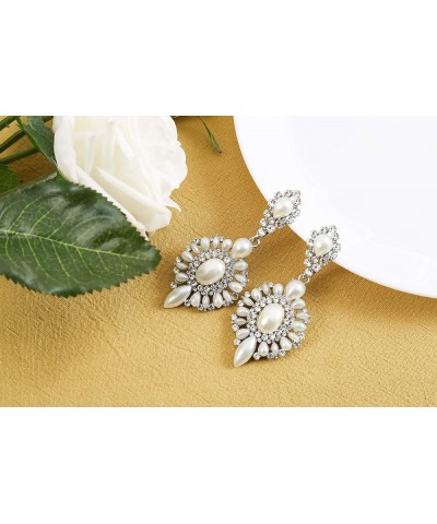 Flower Teardrop Bridal Wedding Dangle CZ Earrings in Silver/Gold Tone for Women Girl Bride Gift … A-Z $9.68 Earrings