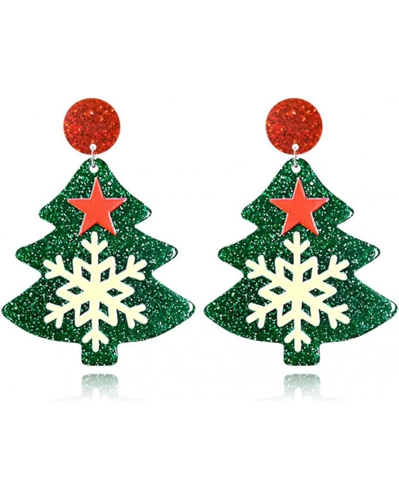 Unique Personality Acrylic Christmas Tree Truck Earrings Handmade Lightweight Creative Cartoon Christmas Tree Drop Dangle Ear...