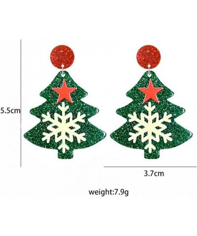 Unique Personality Acrylic Christmas Tree Truck Earrings Handmade Lightweight Creative Cartoon Christmas Tree Drop Dangle Ear...