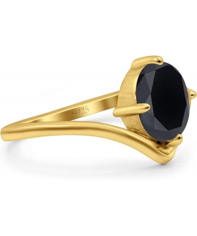 V Art Deco Wedding Ring Oval Simulated Cubic Zirconia 925 Sterling Silver Yellow Tone, Simulated Black CZ $13.79 Rings