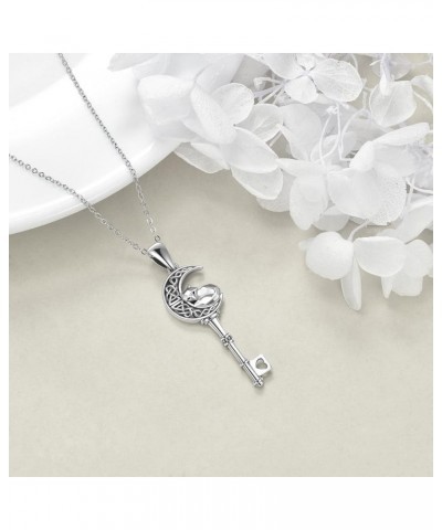 Sterling Silver Fox/Frog Necklace for Women Origami Fox/Frog Moon Necklace Gifts for Women Mom Key Fox $25.43 Necklaces