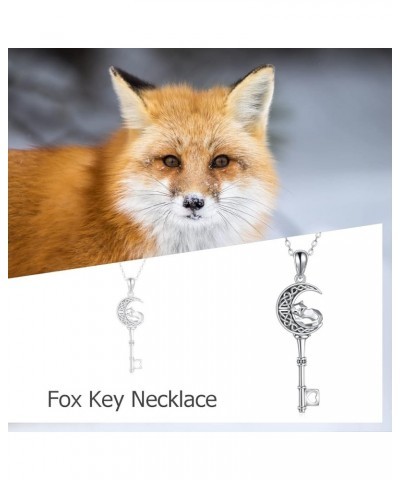 Sterling Silver Fox/Frog Necklace for Women Origami Fox/Frog Moon Necklace Gifts for Women Mom Key Fox $25.43 Necklaces