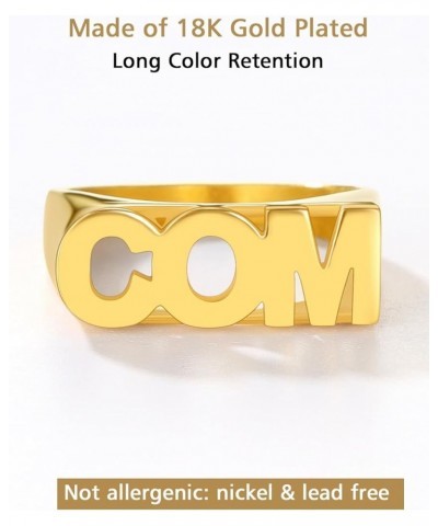 Custom Name/Number Signet Rings for Women Stainless Steel Flat Top Finger Rings for Girlfriend Gold Plated/Black Personalized...