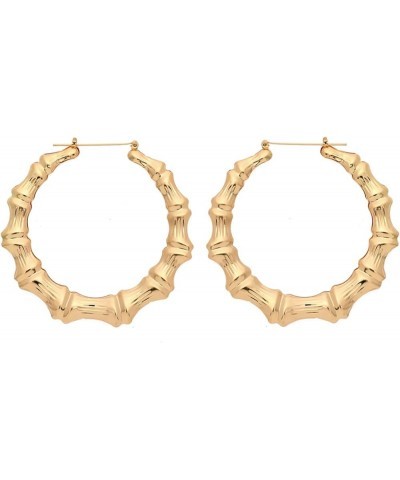 Large Babygirl Bamboo Joint Hoop Earrings - Hollow Out Hoops with 80s 90s Fashion Style for Party Bamboo-circle $7.07 Earrings